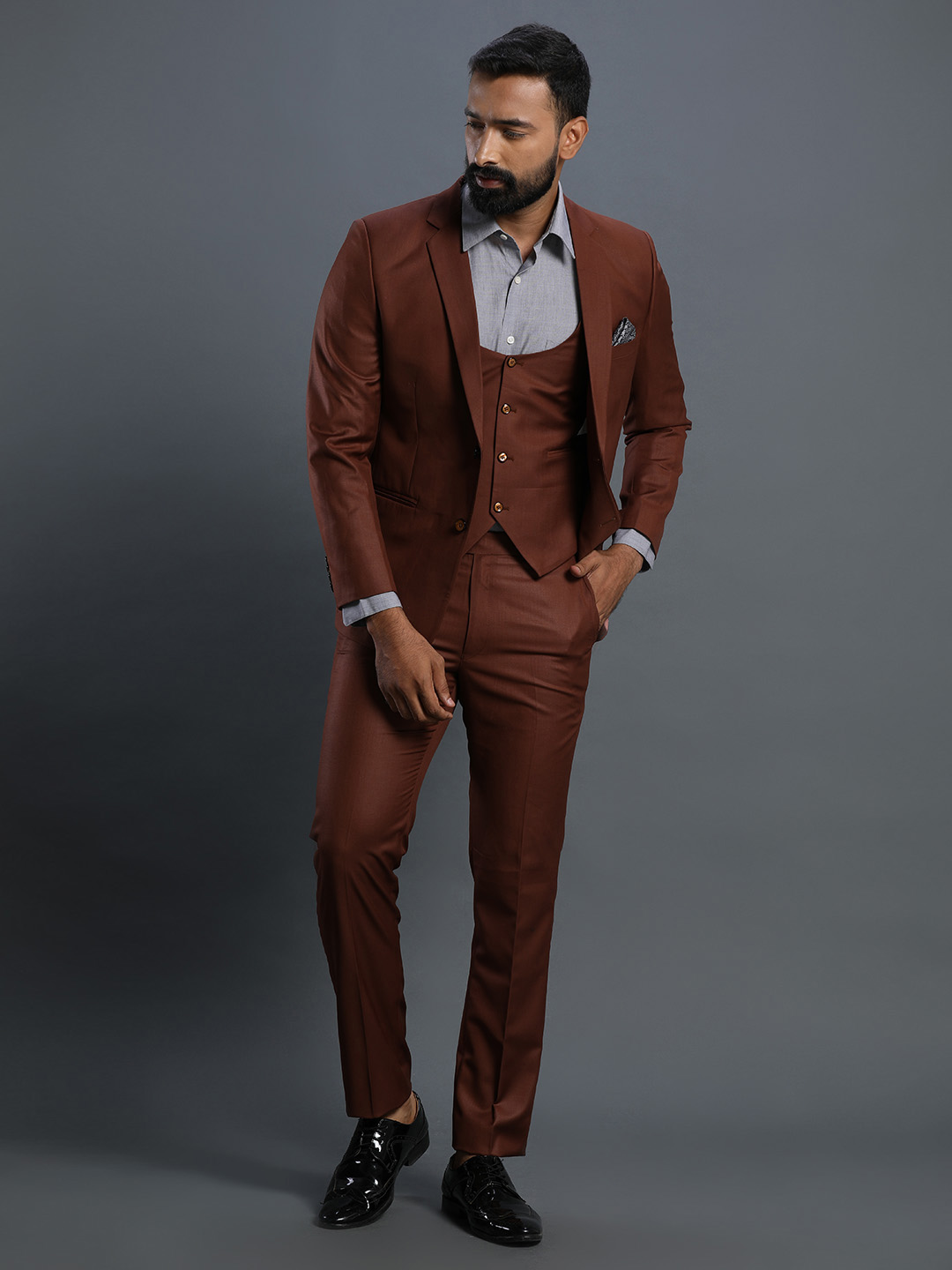 Brown 3 Piece Suit